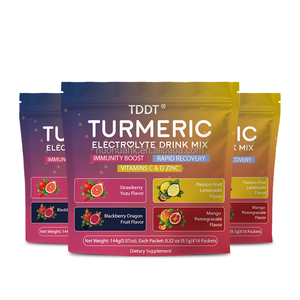 Mezcla de Bebida Electrolítica de Cúrcuma en Polvo, Paquetes con Vitaminas C y D, Zinc, Refuerzo Inmunológico, Recuperación Rápida, Suplemento Deportivo - Product Image 3