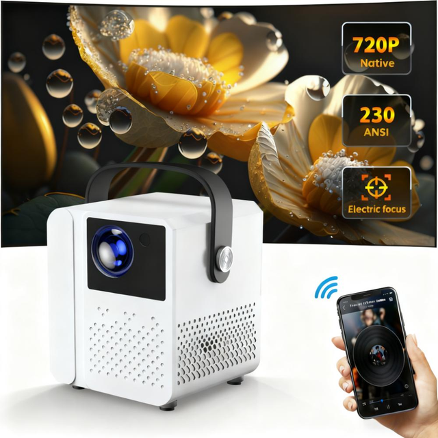 T2Pro Portable Outdoor Projector Dual WiFi 6 Android 11 Auto Focus 230 ANSI Lumens Home Theater Smart Mini Projector