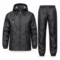 Ensemble imperméable et coupe-vent unisexe en PVC avec capuche, veste et pantalon réutilisables, léger, pour moto et escalade, en tissu Oxford
