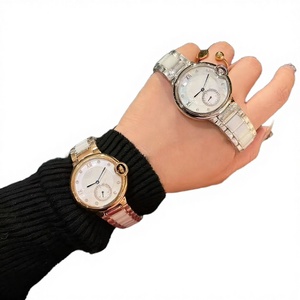 Orologio da <span class=keywords><strong>Donna</strong></span> con Quadrante Rotondo e Diamanti, Bracciale in <span class=keywords><strong>Acciaio</strong></span> Inossidabile Bicolore, Orologio da Polso Elegante Stile Cartieres - Product Image 1