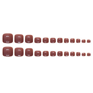 Ensemble de <span class=keywords><strong>manucure</strong></span> en plastique simple de couleur unie européen et américain, couverture complète, patchs d'ongles amovibles, style français, ongles artificiels - Product Image 5