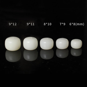 Cuentas de madera de raíz de Bodhi blancas, redondas, de 8x10 mm, sueltas, para la fabricación de pulseras - Product Image 2