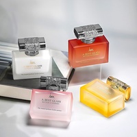 Bouteilles de parfum en verre carré transparent haut de gamme 30ml 50ml 100ml conteneurs de parfum de luxe vides parfum de luxe rechargeable