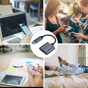 Cavo di Ricarica Rapida Tipo <span class=keywords><strong>C</strong></span> con Dongle Audio 2 <span class=keywords><strong>in</strong></span> 1, Adattatore Audio USB <span class=keywords><strong>C</strong></span> Doppio per Cuffie - Product Image 4
