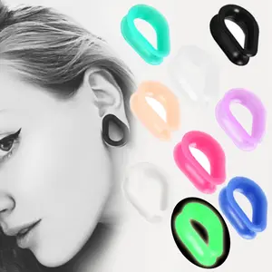 Evorte Multi-Colors 6-30mm Thin Silicone Double Flared Ear Plugs Tunnels Silcone Expander Stretchers Big Ear Gauges Findings Kit