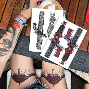 Tatouage temporaire imprimé par transfert d'eau de haute qualité, personnalisé OEM ODM, fabricant de tatouages Sedex GMP FSC, encre pour tatouage corporel CPSR - Product Image 1