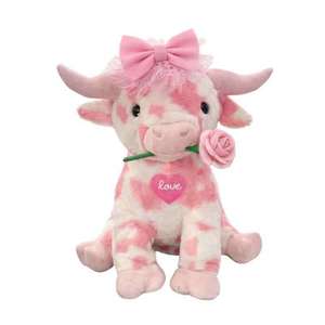 Peluche Mucca Rosa, Simpatico Pupazzo di Mucca Highland Rosa, Morbido e Soffice Peluche di Mucca Highland per Regalo di San Valentino - Product Image 4