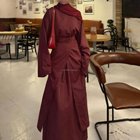Ensemble Décontracté Femme Musulmane Willson Dubai, Abaya Kimono Ouvert Devant, Robe Élégante et Modeste pour Femmes Musulmanes