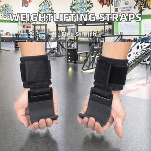 Gimnasia Levantamiento de pesas Protectores de Palma Ganchos de muñeca extraíbles Entrenamiento de fuerza Ganchos de asistencia de <span class=keywords><strong>mano</strong></span> de goma de látex elástico ligero - Product Image 2