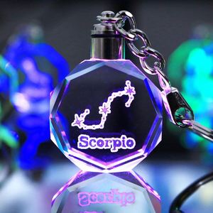 Photo Etched LED Crystal Keychain Unicorn Crystal <b>Key</b> Chain 3D Illuminating Keyring - Product Image 6