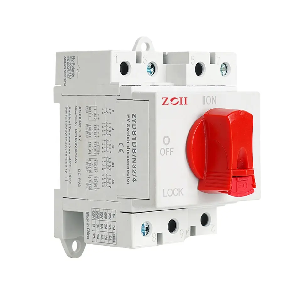 Zoii interruptor de mudança automática, venda quente, ZYIS-N32/4 dc, interruptor pv de isolador para uso no sistema solar
