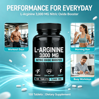 Capsules d'Arginine à Marque Privée OEM, Stimulant d'Oxyde Nitrique, Complément Alimentaire Sportif à Base d'Acides Aminés
