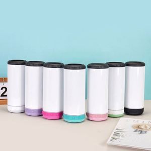 Bouteille isotherme 4-en-1 en acier inoxydable de 16 oz, refroidisseur de boissons 6-12 heures, mini haut-parleurs sans fil, chargement USB, sublimation applicable - Product Image 4
