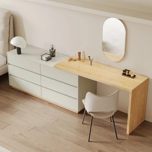 <span class=keywords><strong>Miroir</strong></span> de toilette élégant en forme de L pour adultes avec rangement, <span class=keywords><strong>grand</strong></span> meuble de coiffeuse pour salle de maquillage - Product Image 4