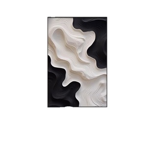 Cuadro Moderno Abstracto al Óleo sobre Lienzo, Marco Negro Rectangular, Pintura Decorativa para Sala de Estar - Product Image 5