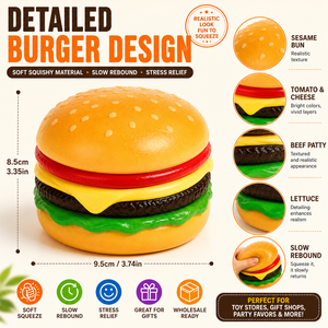 Juguete Blandito de Hamburguesa Realista, Juguete Antiestrés de Rebote Lento con Forma de Comida para Aliviar el Estrés, Venta al por Mayor - Product Image 6