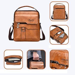 Bolsos de hombro pequeños multifuncionales de gran capacidad de cuero de PU para negocios y ocio para hombres, bolsos cruzados, bolsos para documentos - Product Image 6