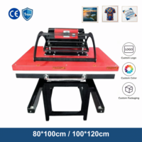 Presse à chaud pneumatique grand format 80x100cm, machine de sublimation double station pour l'impression textile de maillots de sport