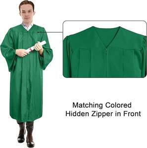 Toga di Laurea Verde Smeraldo Opaco per Scuola Superiore e Università, Abito da Coro per Chiesa, Costume da Giudice Personalizzabile - Product Image 2