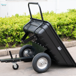 Chariot de jardin avec benne basculante à dégagement rapide, remorque pour VTT/UTV, bac de chargement en plastique, <span class=keywords><strong>brouette</strong></span> de chantier - Product Image 1