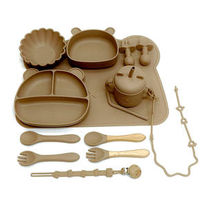 Nuevo Juego de Vajilla de Silicona Impermeable, Libre de BPA, para Bebés, Plato, Tazón, Cuchara, Tenedor, Babero, Regalo para Niños - Product Image 6