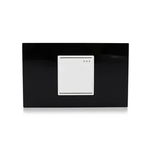 Factory Supplier US Standard Black Acrylic Panel Color Customization 1 Gang 1 Way 2 Way Electric Push Button Switch