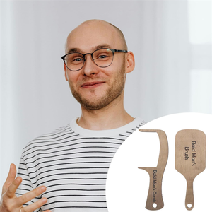 <span class=keywords><strong>Brosse</strong></span> à <span class=keywords><strong>cheveux</strong></span> amusante <span class=keywords><strong>pour</strong></span> homme <span class=keywords><strong>chauve</strong></span>, peigne en bois <span class=keywords><strong>pour</strong></span> hommes sans <span class=keywords><strong>cheveux</strong></span>, outil de toilettage rigolo - Product Image 2