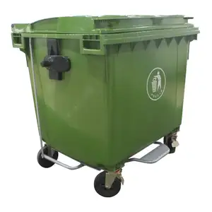 바퀴 및 야외 쓰레기통이있는 660L 1100L 플라스틱 먼지통 이동식 쓰레기통
