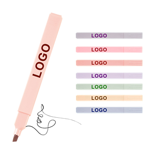 Creative <b>Macaron</b> Mulit-Colors Stick Highlighter Plastic Pen With Custom Logo Advertising Printing for Stationery Student Marking - Product Image 1