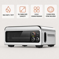 Four à Frire Électrique en Acier Inoxydable 400°C 3-en-1 avec Grille à Pizza, Appareil de Cuisine Professionnel pour Comptoir de Boulangerie