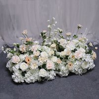 Custom Luxe Bloemenontwerp Kunstmatige Bloem Fabriek Gangpad Bloemenloper Arrangementen Decor Met Gemengde Kleuren Voor Trouwvloer