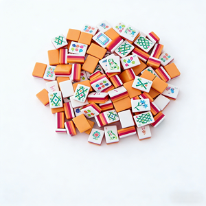 NatuGift - Fichas de Mahjong Americanas de Acrílico Naranja de 4 Capas de Alta Calidad - Diseño Moderno y Lujoso, para Jugadores de <span class=keywords><strong>Casino</strong></span> y Póker - Product Image 1