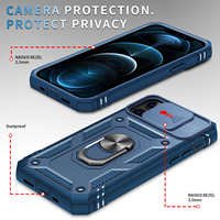Coque de protection intégrale LeYi 360 avec anneau support, fenêtre coulissante et protection antichoc pour appareil photo, compatible iPhone 17 13 12 Pro Max