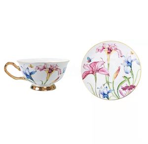 精品骨瓷8盎司瓷器陶瓷英皇风格咖啡茶杯茶碟套装 - Product Image 6