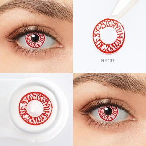 <span class=keywords><strong>Lentilles</strong></span> de contact de couleur folle personnalisées <span class=keywords><strong>lentilles</strong></span> de contact zombie pour Halloween lentille de contact rouge Bloodshot - Product Image 3