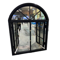 Portes en aluminium à arche française modernes, double vitrage trempé, étanches, insonorisées, ignifuges, manuelles pour chambre à coucher extérieure, appartement