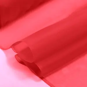 Modieuze Chinese Rode Organza Zijde 100% Pure Voor Trouwjurken Met 48 Kleuren In Voorraad Door Xinhe Textiel