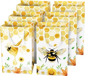 Sacs cadeaux pour enfants filles abeille miel fournitures de fête d'<span class=keywords><strong>anniversaire</strong></span> bonbons friandises <span class=keywords><strong>Goodies</strong></span> faveurs sacs avec poignée - Product Image 1