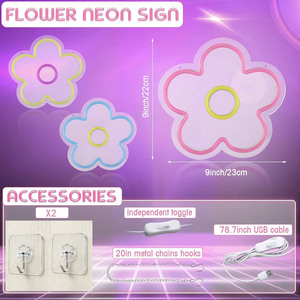 Flower Neon Sign LED dimmable USB powered ambient <b>light</b> store <b>window</b> decoration <b>light</b> street indicator <b>light</b> landscape <b>light</b> 5V - Product Image 2