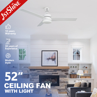 Kipas Angin Plafon 1stshine 52 Inci Bilah MDF Kontrol Remote Desain Modern Rumah Pintar Efisien Berkualitas Dengan Lampu LED