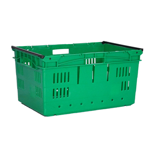 Cestas de plástico de malla comerciales para recolección de tomates y bayas, diseño plano, asas anchas para manos con guantes, cajas de almacenamiento apilables - Product Image 4