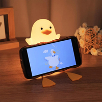 Lampe de chevet en silicone souple pour chambre à coucher, lampe de table en silicone, support de téléphone portable, petite veilleuse en forme de canard pour enfants