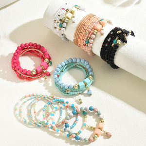 Bohemia Light Luxury Simple Multi-layer Beaded <b>Bracelet</b> Personalized Handmade Women's Acrylic <b>Bracelets</b> Fashionable Jewelry - Product Image 2