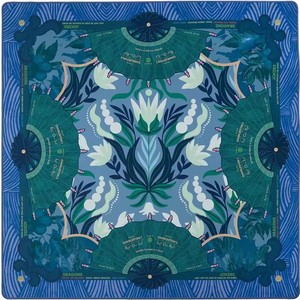 Tapis de Mahjong américain Chinoiserie Paon Vert, motif Lotus, antidérapant, imperméable, en caoutchouc, pour 4 joueurs, règles de <span class=keywords><strong>poker</strong></span> Charleston - Product Image 3