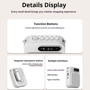 Microphone sans fil à clipser avec amplificateur vocal, système de haut-parleurs portable pour enseignants, guides touristiques, promotions et discours publics - Product Image 2