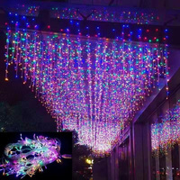 Rideau lumineux LED en cascade d'étoiles, imperméable, guirlande lumineuse colorée, centre commercial, éclairage décoratif extérieur, éclairage d'ingénierie