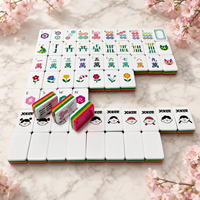 Lot de tuiles de mahjong en acrylique poli avec logo personnalisé, aspect transparent glacé, pour pique-nique, rassemblement en parc, utilisation en extérieur