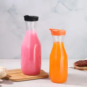 Jarra de água de plástico policarbonato inquebrável, garrafa de suco de plástico transparente com tampa, 1000ml 1500ml