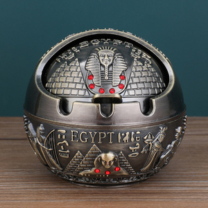 Asbak logam retro kreatif rumah asbak antilalat abu dengan ornamen penutup Mesir - Product Image 1