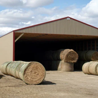 Abri de voiture et hangar préfabriqué en acier sur mesure, isolé, avec design de ferme